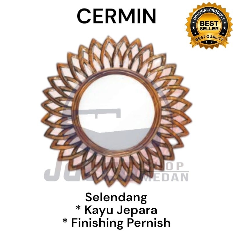 [ JUCCO ] Cermin Kayu Jepara Ukir - Cermin Minimalis Kayu Jati Jepara - Standing Mirror - Cermin Gan