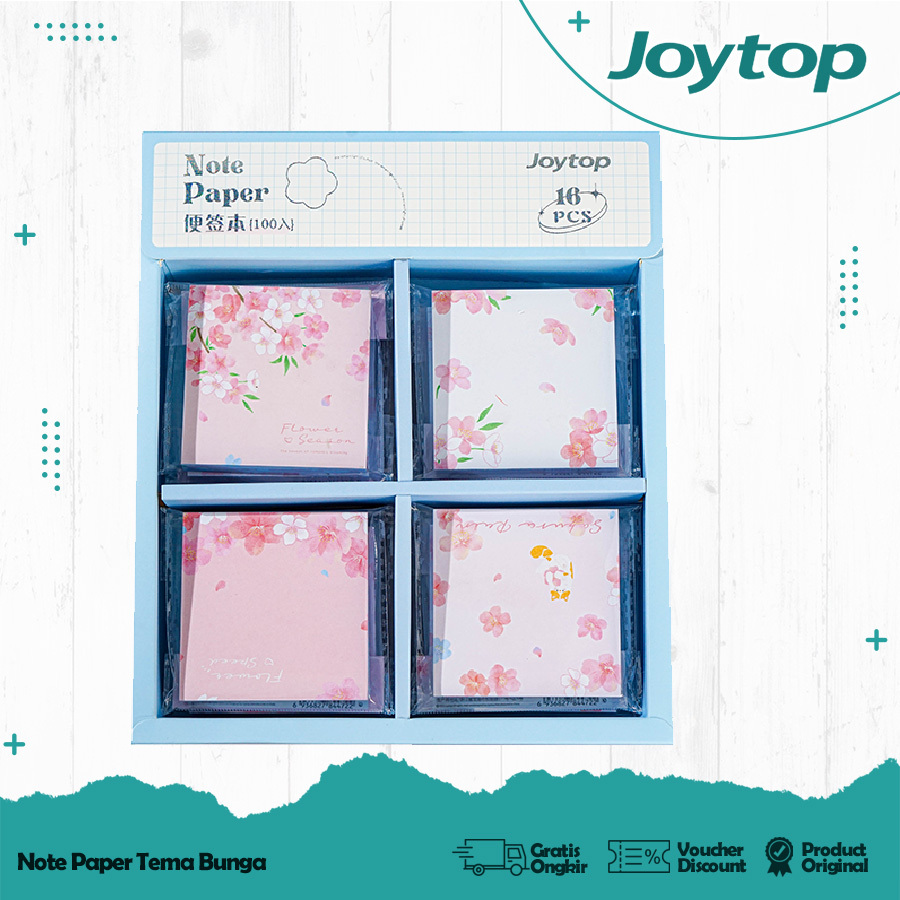 

JOYTOP Sticky Note Cute Tema Flower Note Paper/ Catatan Memo Tempel Catatan Motif