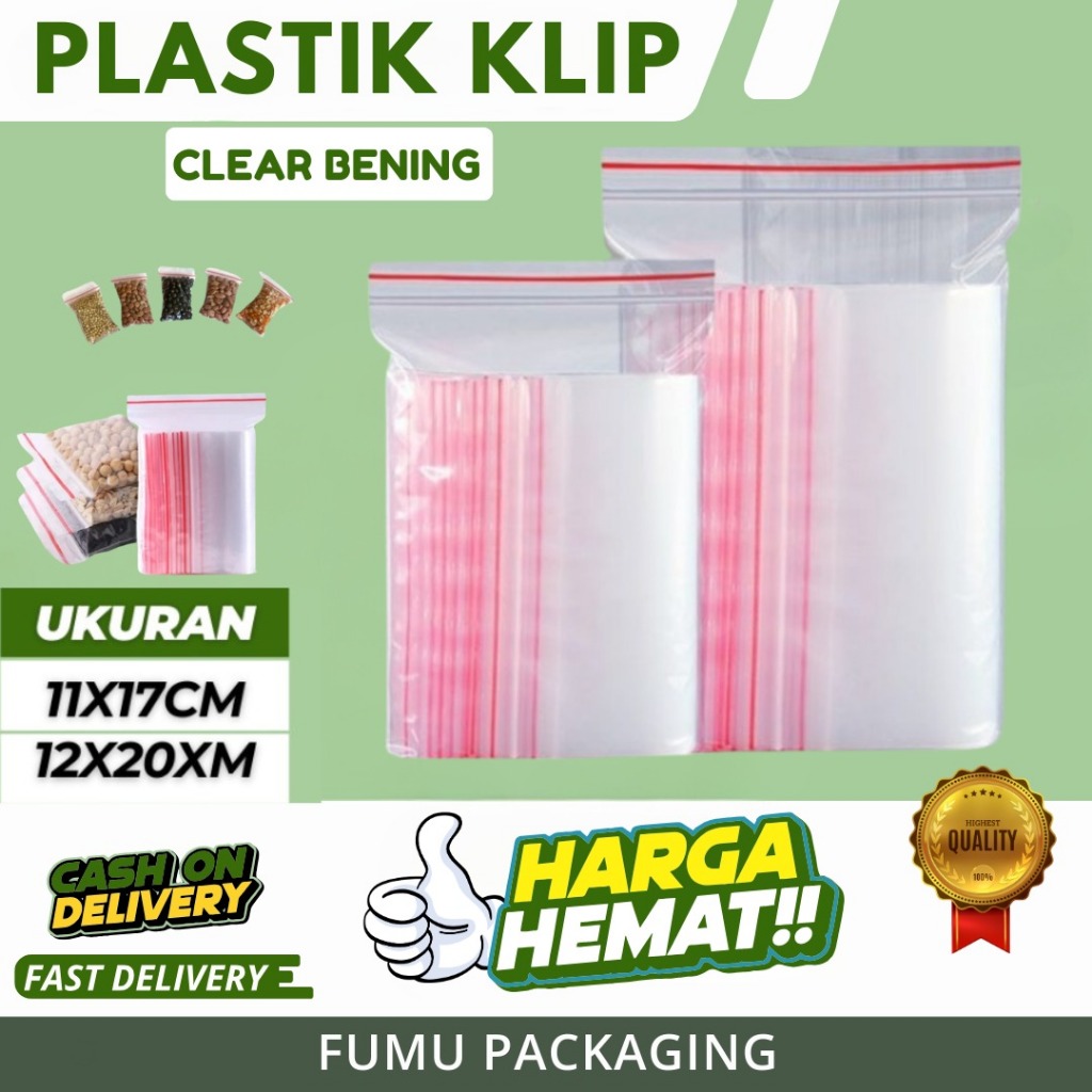 Plastik Klip Bening /  Plastik ZIPLOCK Kantong Plastik Penyimpanan Makanan Baju