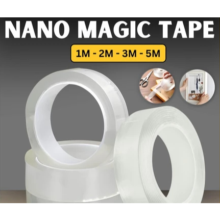 

Nano Double Tape Bening Super Magic Acrylic Isolasi Transparan Waterproff Dobel Tip Tahan Air Akrilik Washable
