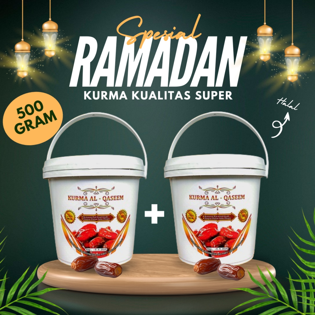 

( BELI 1 GRATIS 1 ) Kurma Ember Al Qaseem Kurma Basah Manis ukuran 500gram Original