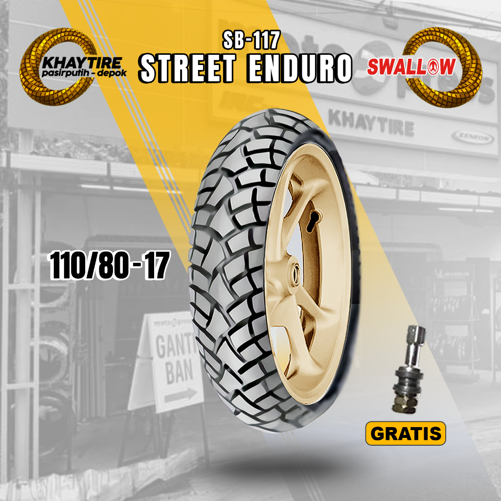 Ban Motor Moge // SWALLOW STREET ENDURO 110/80-17 Tubeless