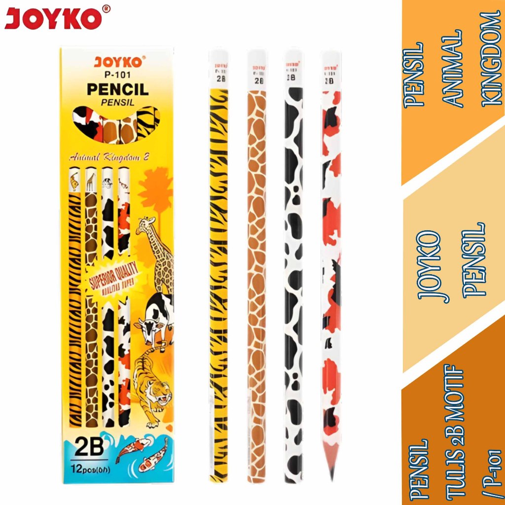 

Pensil Tulis Motif 2B - Joyko Pensil - Pensil Animal Kingdom - P-101