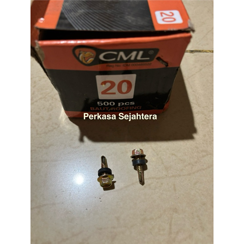 (Harga per 10 pcs) Baut Roofing Camel 20 / Baut Baja Ringan Camel 20