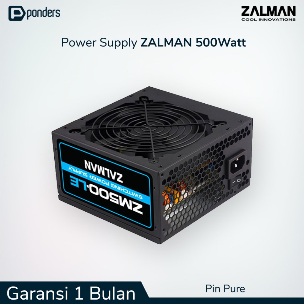 PSU 500 Watt / PowerSupply 500Watt Merk Zalman Pin Pure