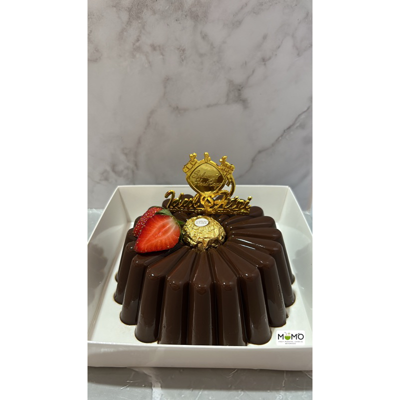 

Pudding Belgian Chocolate edisi Ramadan/Idul Fitri. mini edition 15cm. bisa request size besar