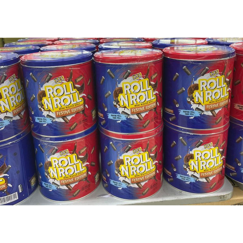

ROLL N ROLL Kemasan Kaleng (25gr x 6pcs) Festive Edition Mini Wafer Roll Rasa Milk Chocolate & Cookies and Cream
