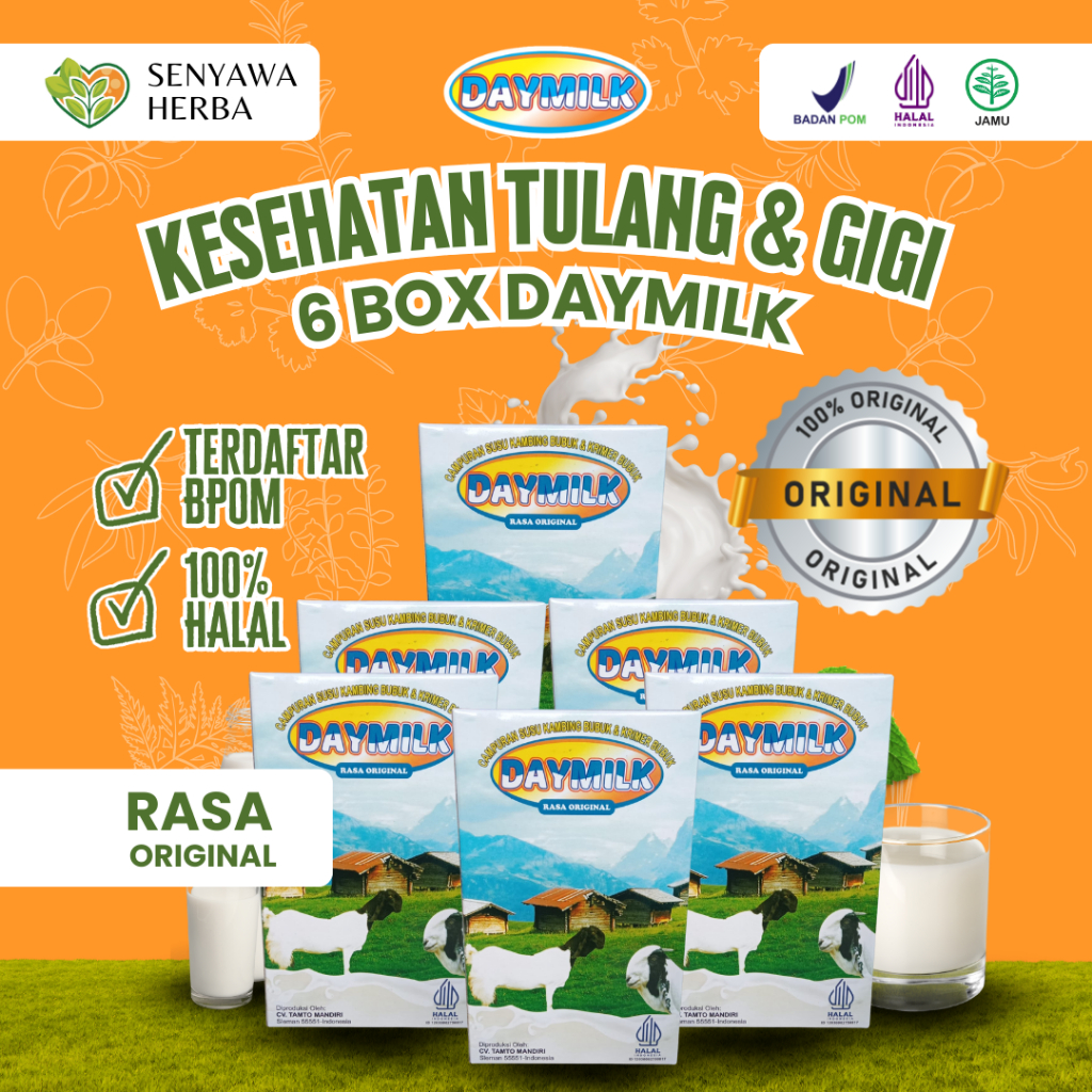 

PAKET 6 BOX SUSU DAYMILK ORIGINAL – Susu Kambing Etawa 200gr, Sehatkan Tulang, Sendi, Lambung