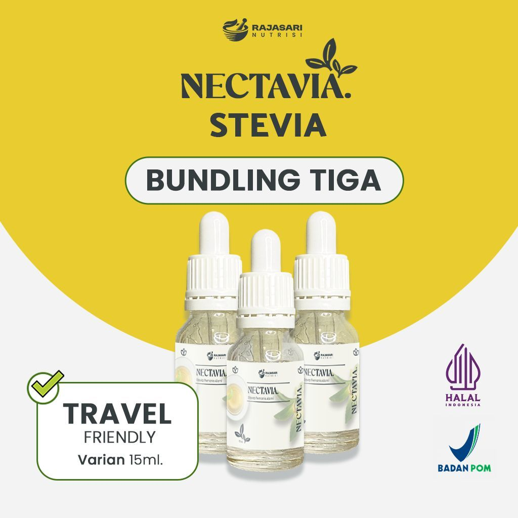 

[DAPAT 3] Bundle 3 Nectavia Stevia Tetes 15 ML - Pemanis Alami - Rendah Kalori - Pengganti Gula