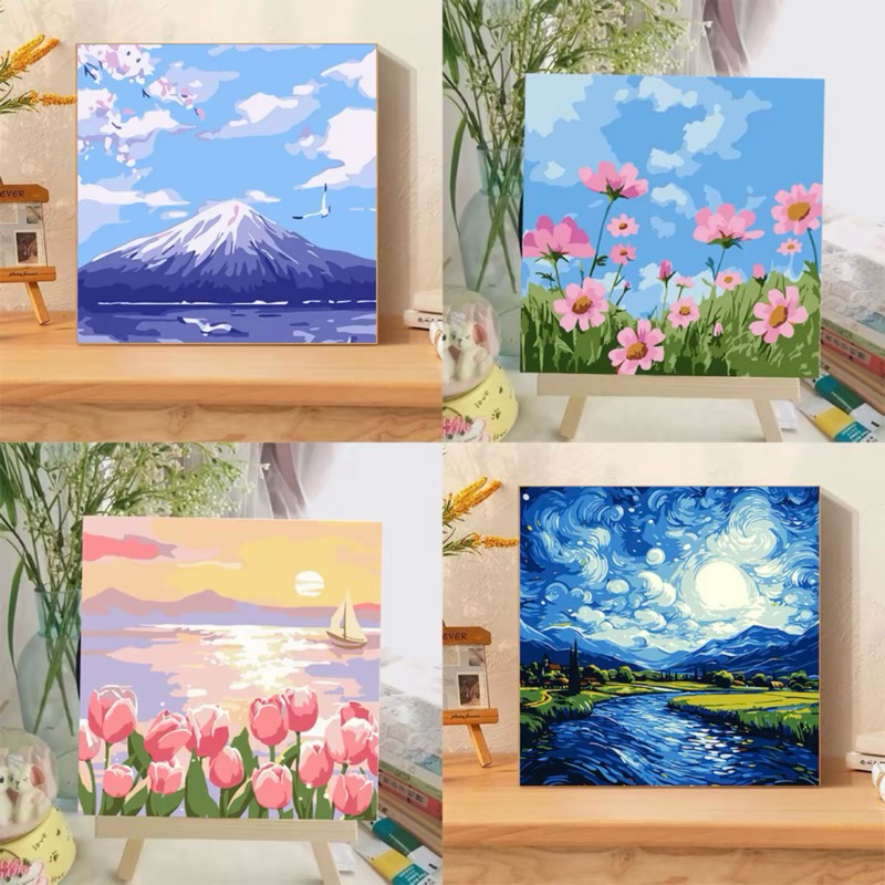 

Paint By Number DIY Kit Canvas Size 20x20 cm