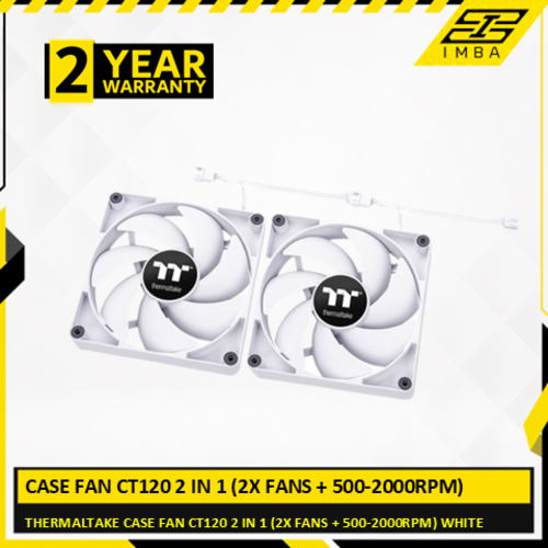 THERMALTAKE CASE FAN CT120 2 IN 1 (2X FANS + 500-2000RPM) WHITE