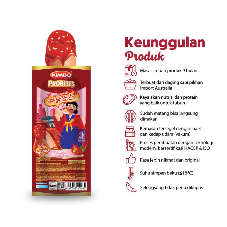 

sosis KIMBO Probites Korean Hot & Spicy