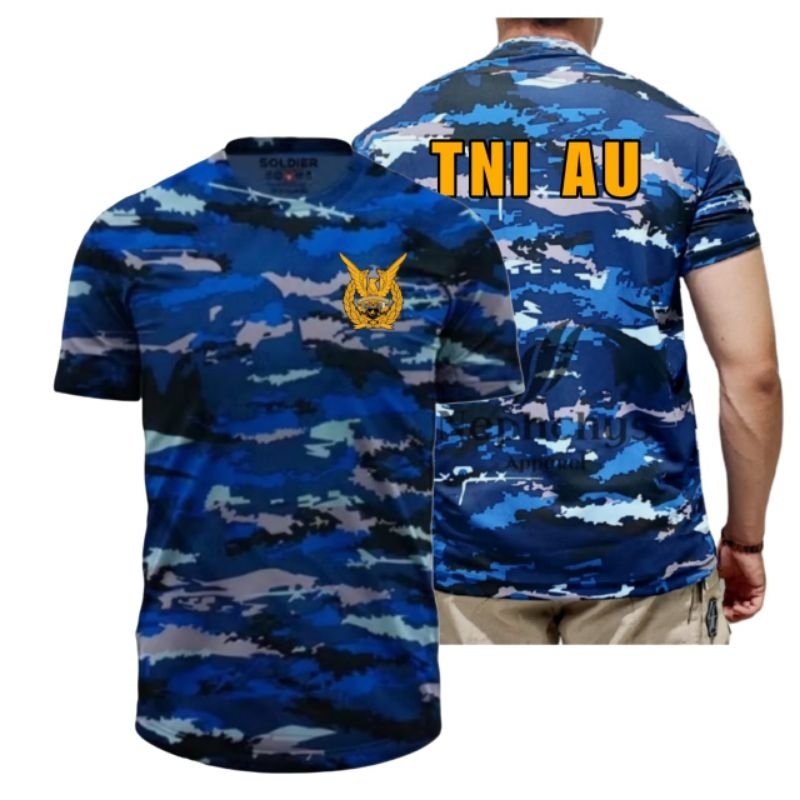 Kaos Pria TNI AU Kaos Loreng TNI AU Bahan Jersey Dri Fit
