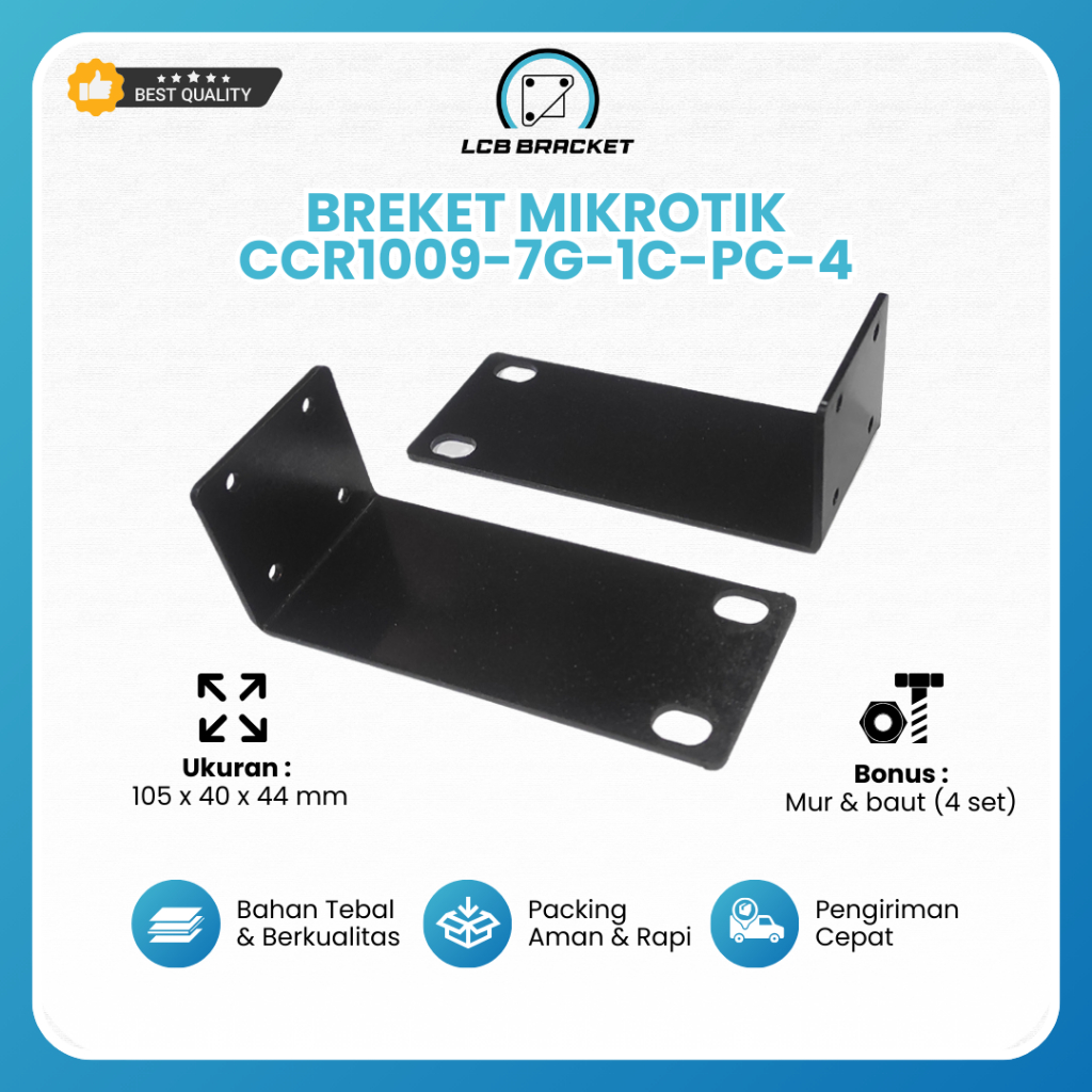 Bracket MikroTik CCR1009-7G-1C-PC-4 Routerboard LCB Breket Rackmount Dudukan Plat Besi Modem