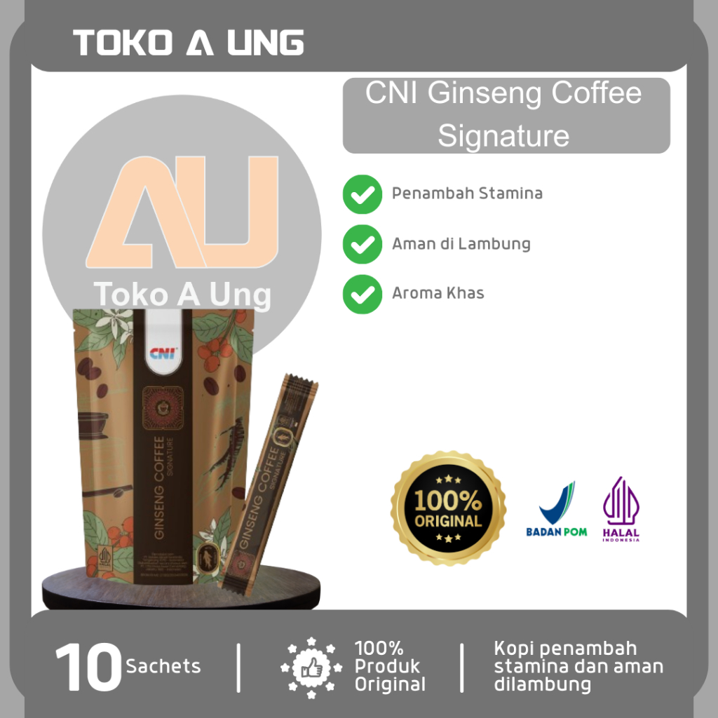 

CNI Ginseng Coffee Signature 10 Sachets Kopi Instant Penambah Stamina Lebih Less Creamy