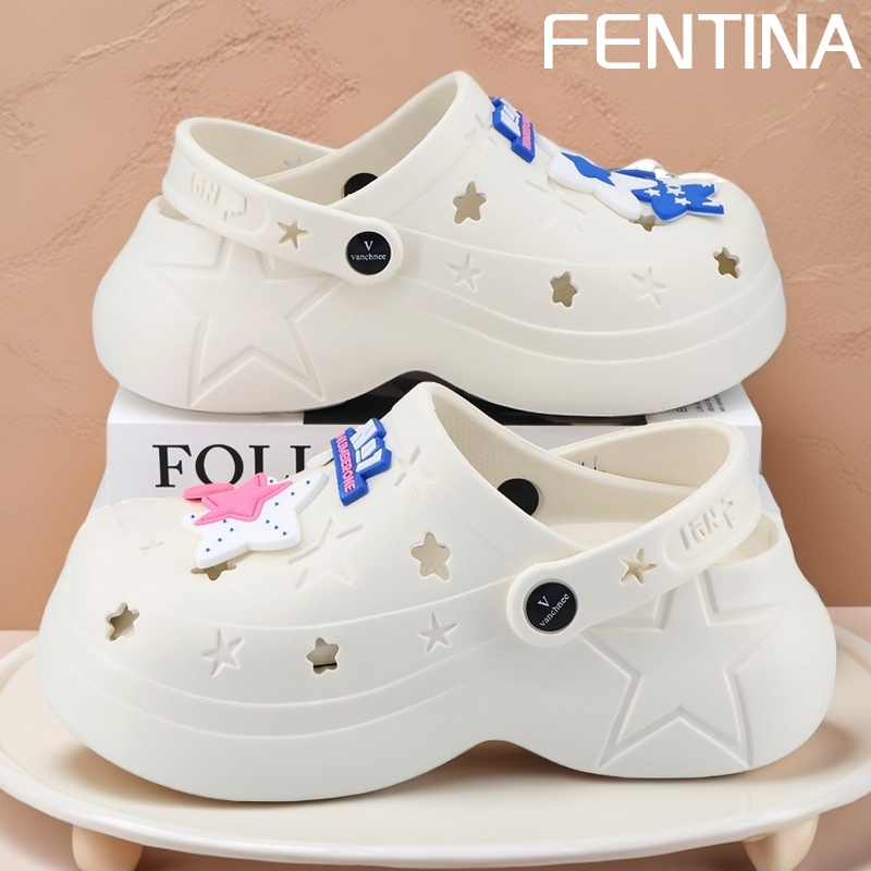 FENTINA Sandal Baim Wantia Wedges Sandal Kodok Wanita Tinggi Sepatu Jelly Wanita Sandal Fuji Korea