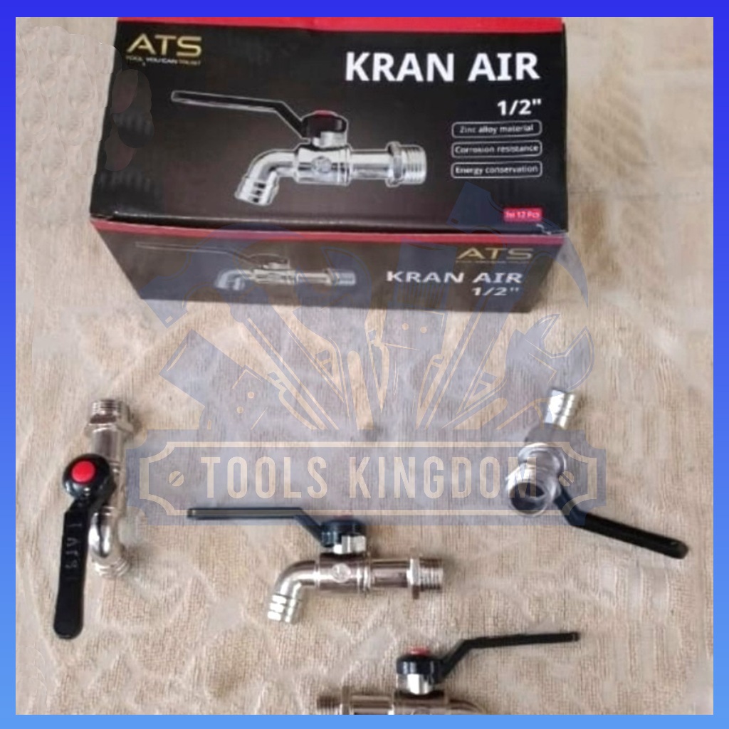 Kran Tembok Gagang Hitam 1/2" ATS - Kran Bola Gagang Hitam - Kran Air Gagang Hitam Panjang