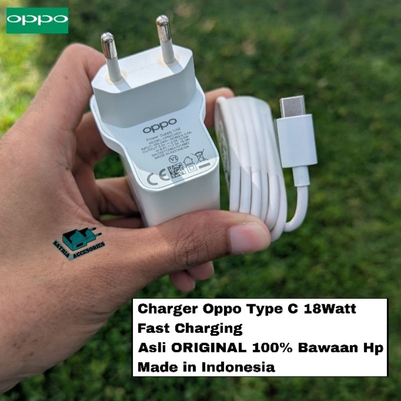 Charger Oppo Type C 18Watt Fast Charging Asli ORIGINAL 100% Bawaan Hp
