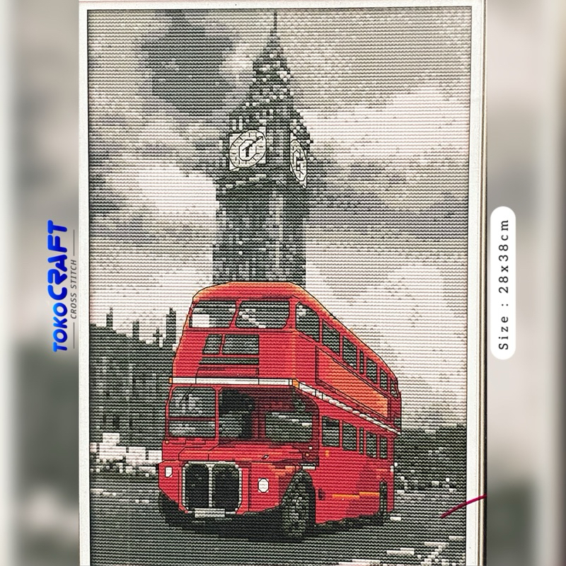 Paket Kristik Pola Cetak Kain Bus J453, Crossstitch Print Patern Bus, Kristik Pola Kain Bus, Kristik