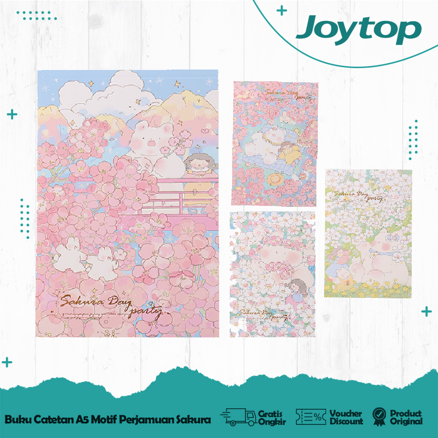 

JOYTOP Notebook Polos Sakura/ Sketchbook Buku Gambar Blank A5 Pinky Notepad