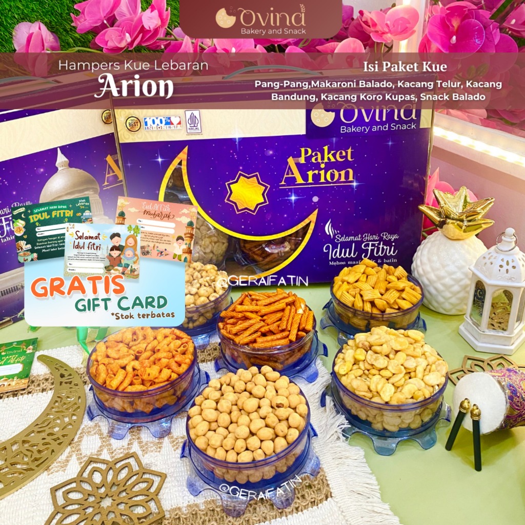 

PROMO RAMADHAN DAN LEBARAN!!! KUE LEBARAN OVINA PAKET ORION KACANG DIBUAT TAHUN 2025