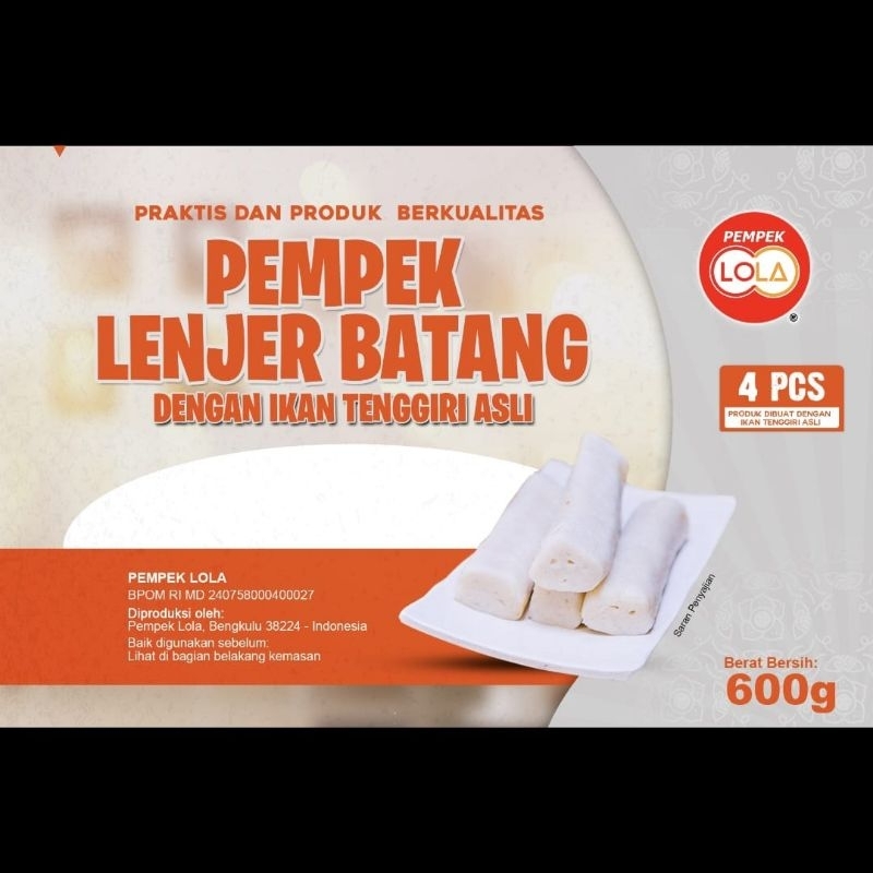 

Pempek LOLA - Paket Lenjer Batang 4pcs - Asli Ikan Tenggiri - Bengkulu (HALAL)