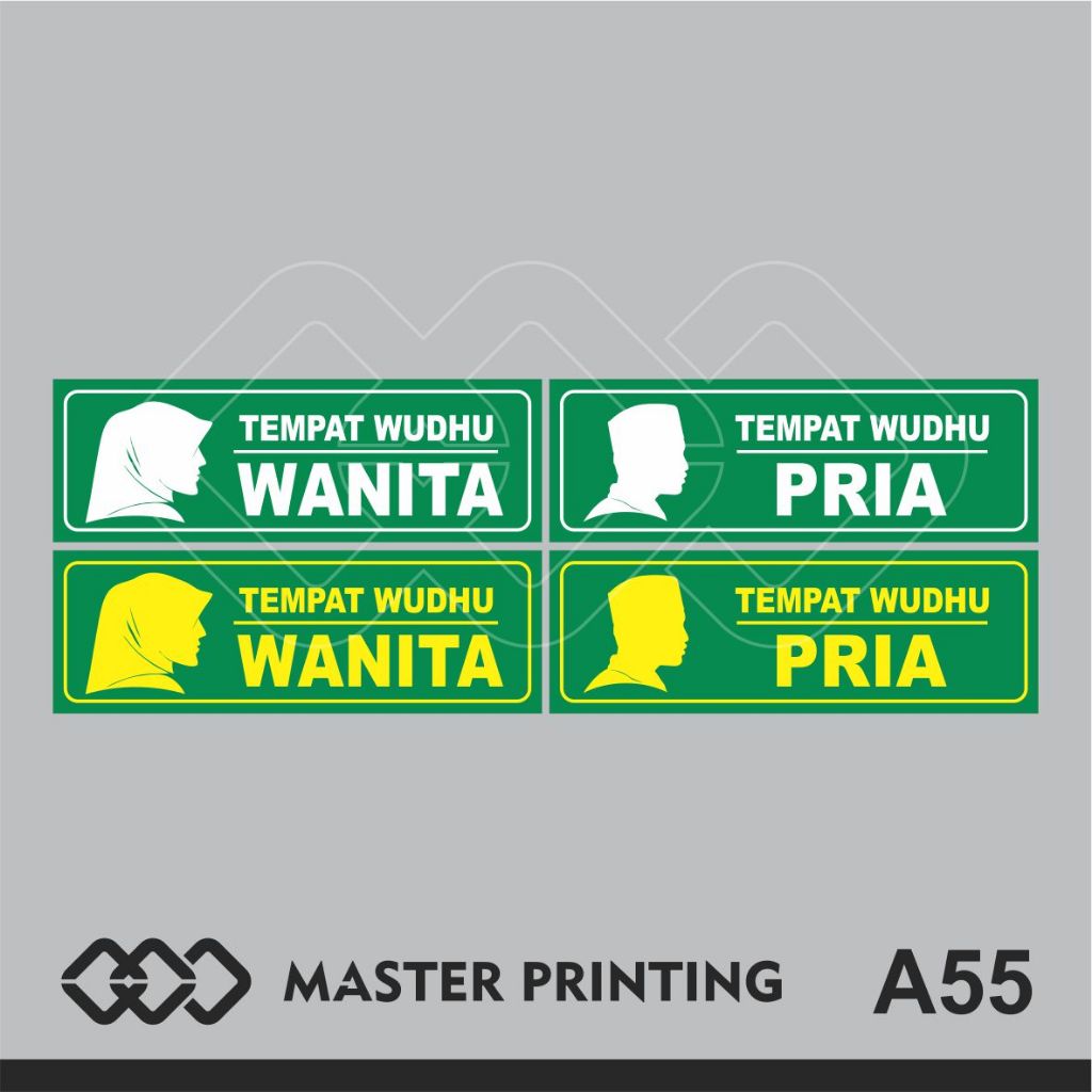 

A55 - Acrylic Sign, Stiker Akrilik Tempat Wudhu Pria dan Wanita, Tahan Air, Termurah, Bisa Custom