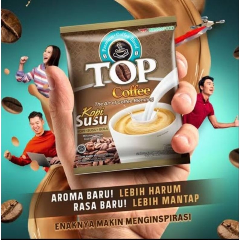 

Top Kopi Susu 3in1 Renceng isi 12 pcs 31 gr