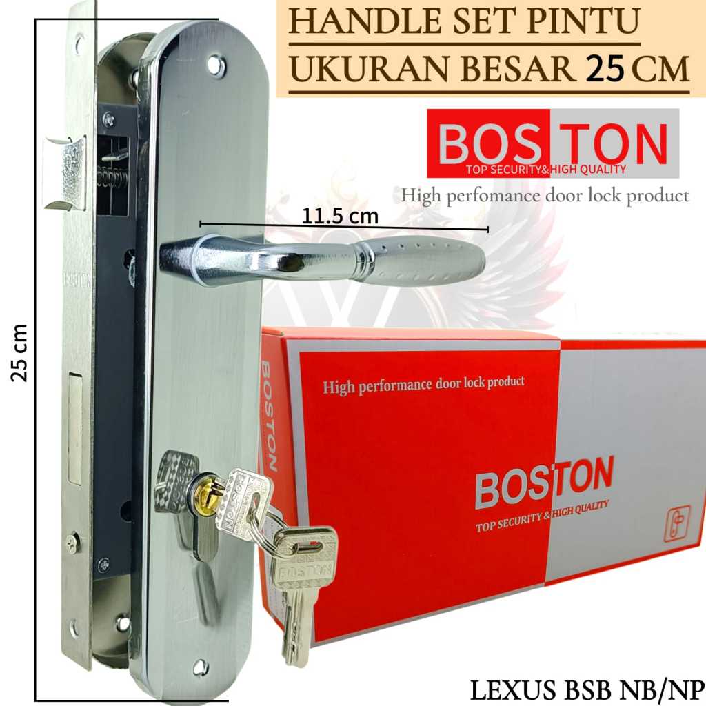 CABAGESTORE_ KUNCI PINTU BESAR 25 CM / KUNCI PINTU TANGGUNG 20 CM BOSTON / KUNCI PINTU SET KOMPLIT