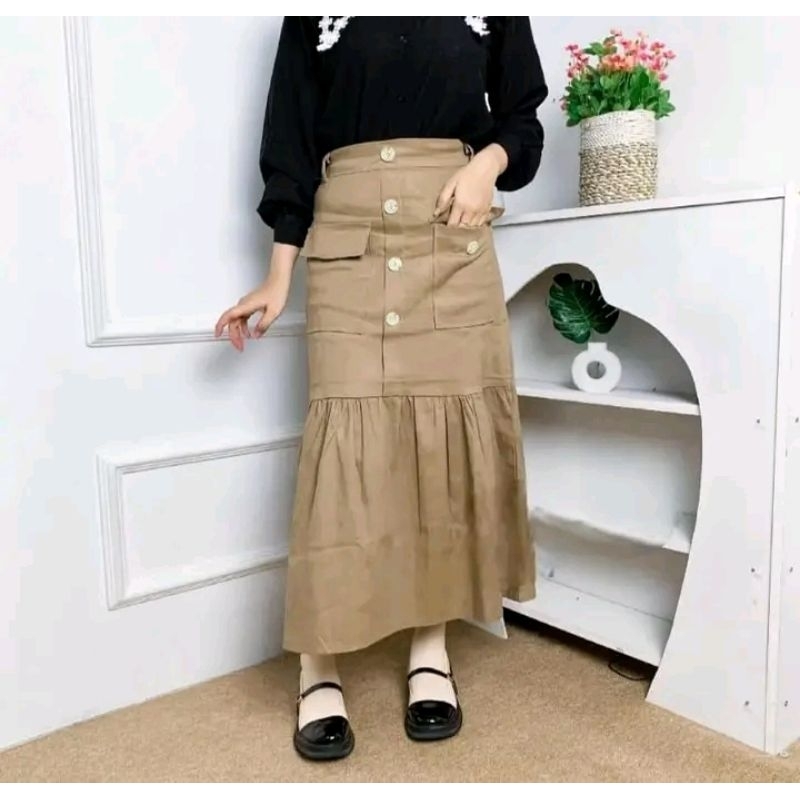 Rok Duyung Katun Twill/Rok Span Wanita