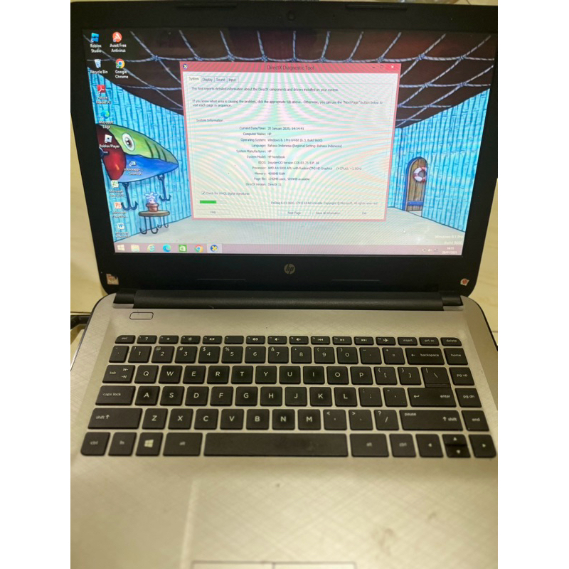 LAPTOP HP PAVILION 14-AF119AU (SECOND BATRE MINTA GANTI)