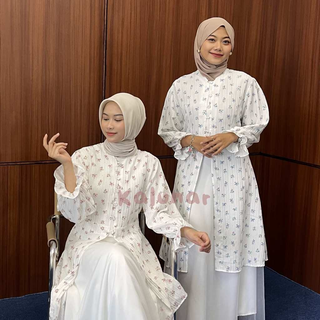BEST SELLER [READY STOCK] KALUNAR - DAISY TUNIK KONDANGAN (ATASAN GAMIS WANITA MOTIF BUNGA MODERN)