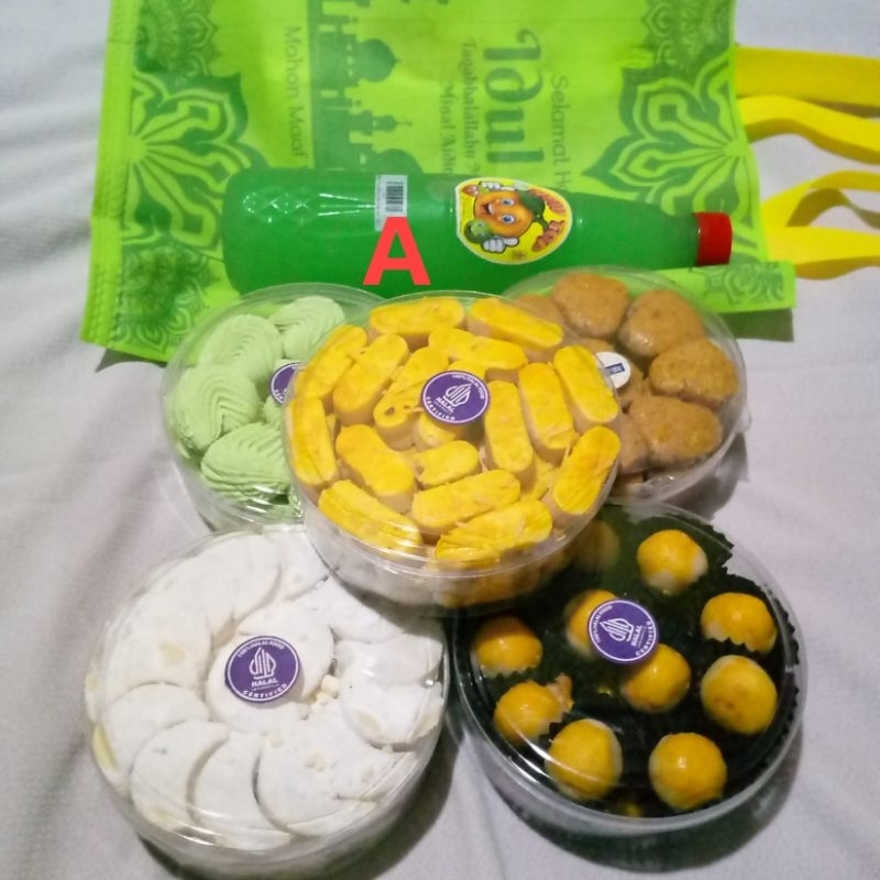 

paket kue lebaran isi 5 toples 250gr