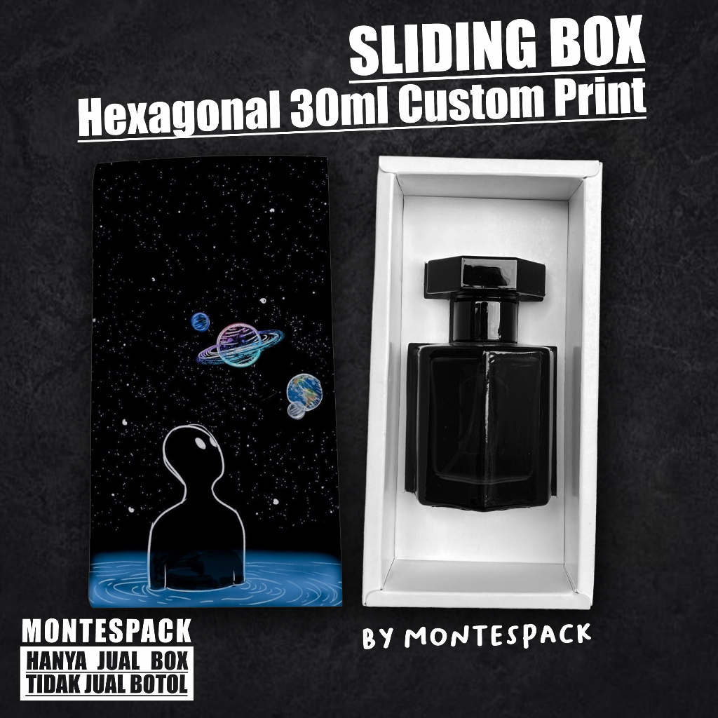 

SLIDE BOX CUSTOM PRINT / untuk botol HEXAGONAL 30ML / BOX BOTOL SLIDING Print