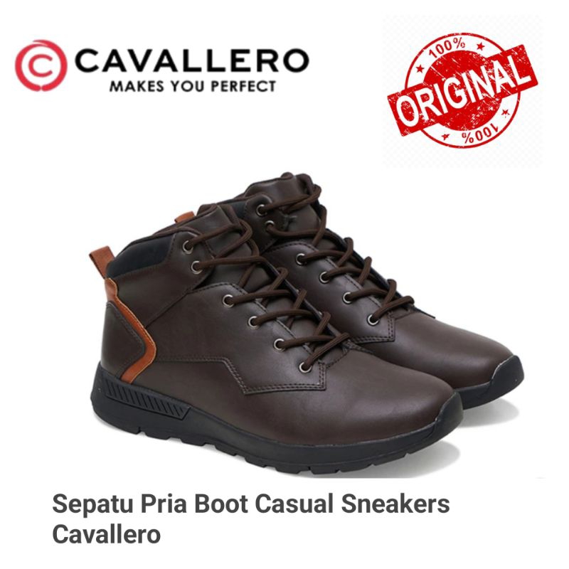Sepatu Pria Boot Casual Sneakers Cavallero Olaf coklat