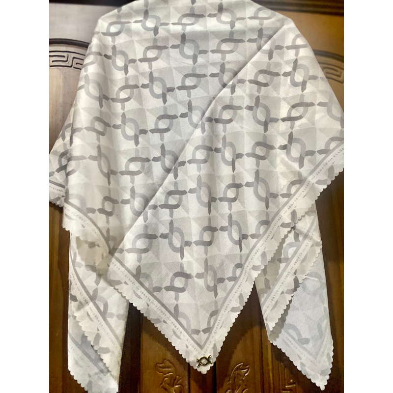 Wearing Klamby scarf preloved monogram