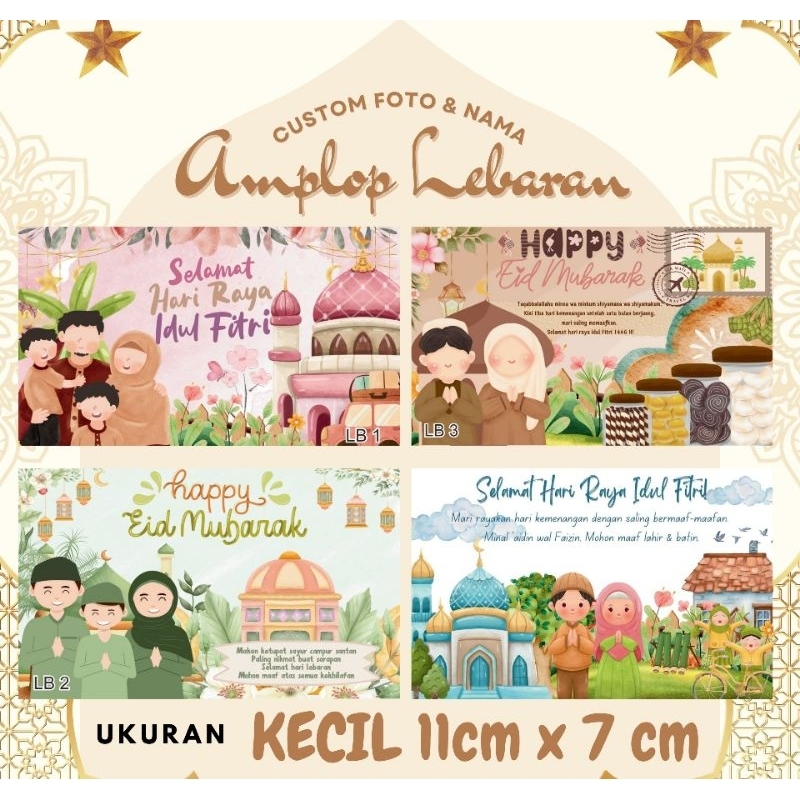 

Amplop Lebaran Custom FOTO isi 50 pcs KECIL- bisa direkatkan dengan dioleskan sdikit air