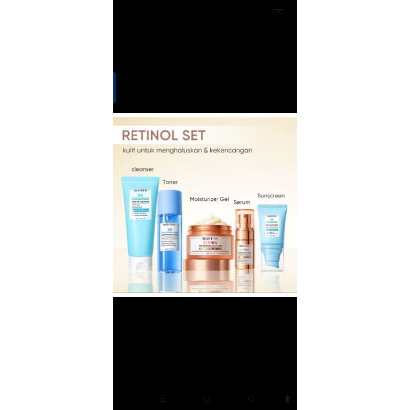Skintific ( 5 pcs Paket Skincare set | Retinol Series)