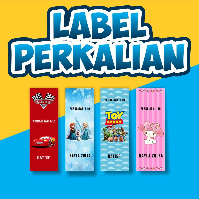 diracustom tabel perkalian / flash card perkalian 1-10