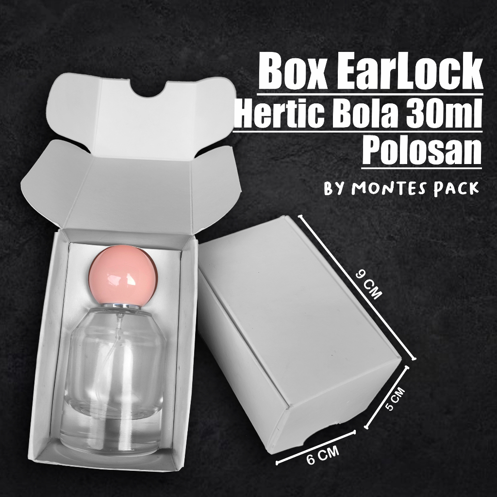 

BOX EARLOCK | untuk botol Hertic Bola 30ml | box parfum earlock Putih hitam