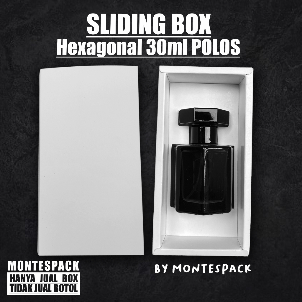

SLIDE BOX Hexagon 30ml / sliding putih polos / sliding box parfum 30ml