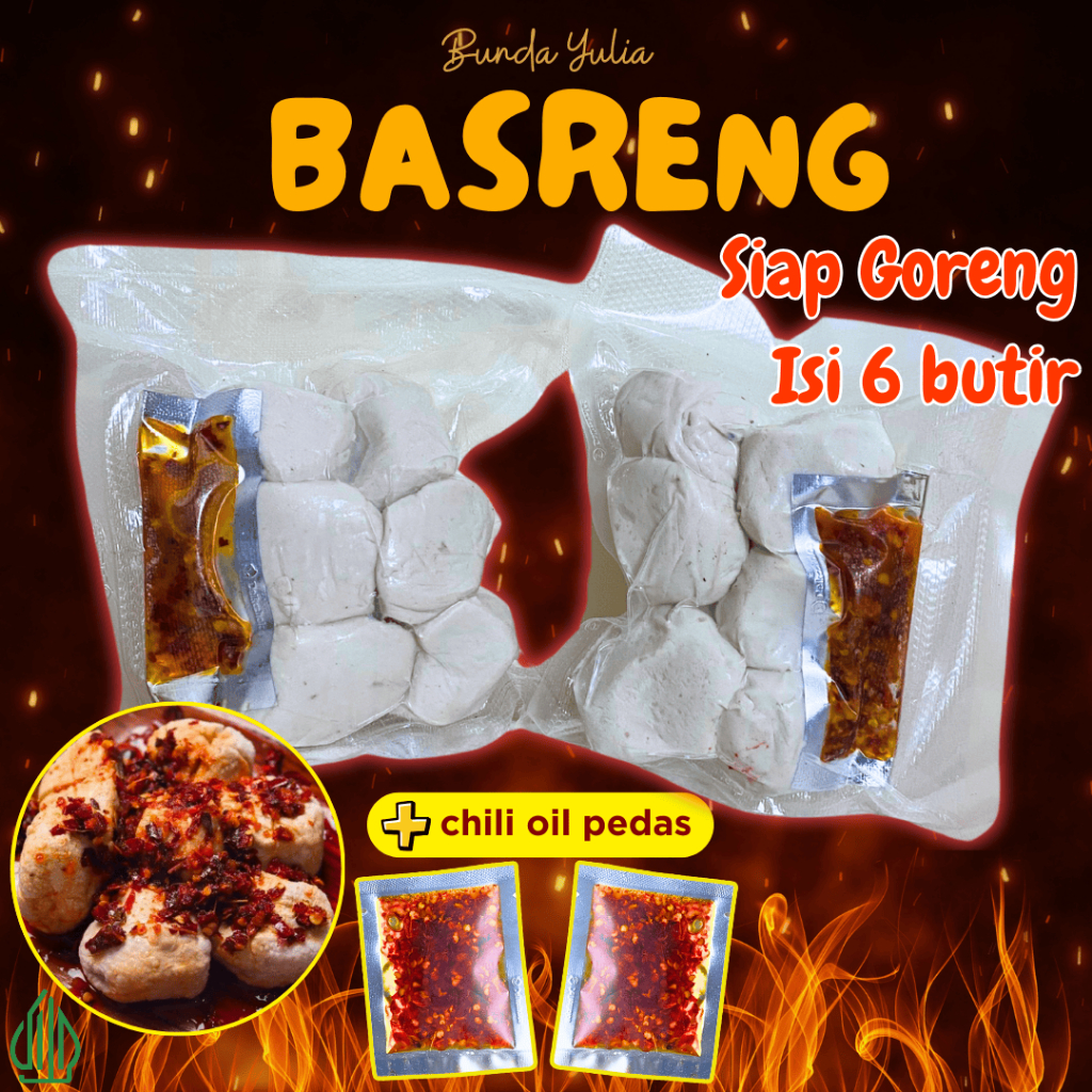 

Basreng mentah chili oil Pedas viral isi 6 Butir gratis bumbu Bakso Goreng Basreng Viral Lezat