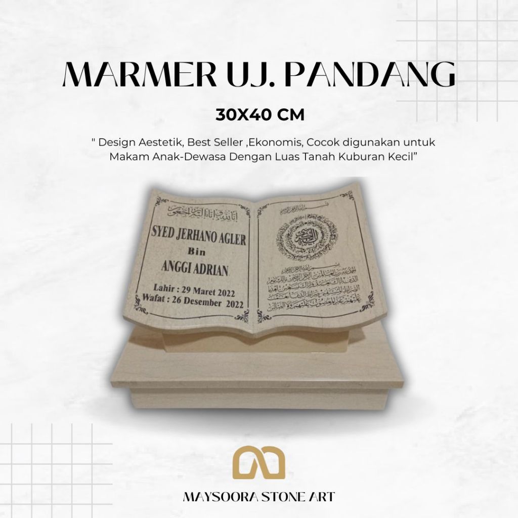 BATU NISAN BUKU MARMER 30x40 CM