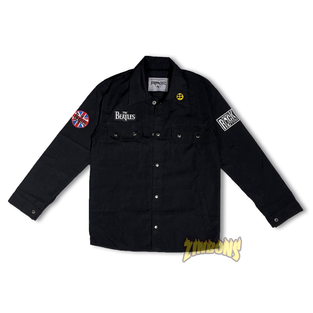 Kemeja Hitam The Beatles Semi Parka Pria Wanita Jacket Trucker Pria Canvas Parka Premium Jaket Pria