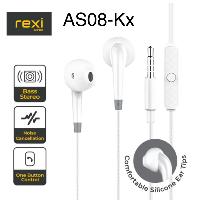 Rexi AS08-K Headset Stereo Bass, Earphone Stereo Bass AS08Kx