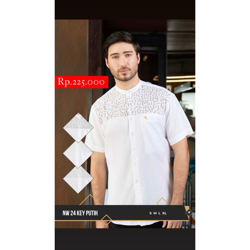 Nizar bordir (NW 24 KEY PUTIH/ WARNA )2025 bodyfit lengan pendek motif bordir baju koko nizar ori te
