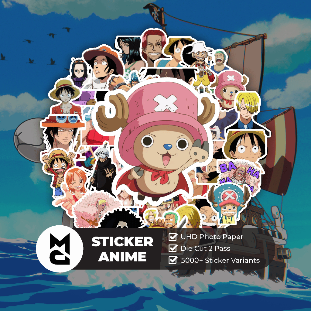 

Sticker Anime One Piece #1 Sticker Aesthetic Lucu Sticker Helm Laptop Motor Hp