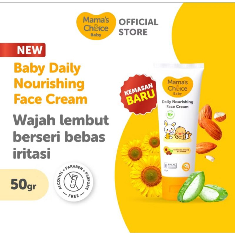 Cream Wajah Bayi/ Mama's Choice Baby Daily Nourishing Face Cream - Skincare Bayi Krim Pelembab Wajah
