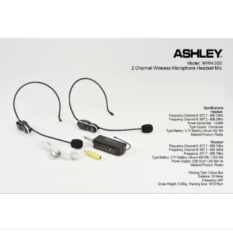 mic imam headset bando wireless ashley mrh-200 mrh200 Mrh 200 original