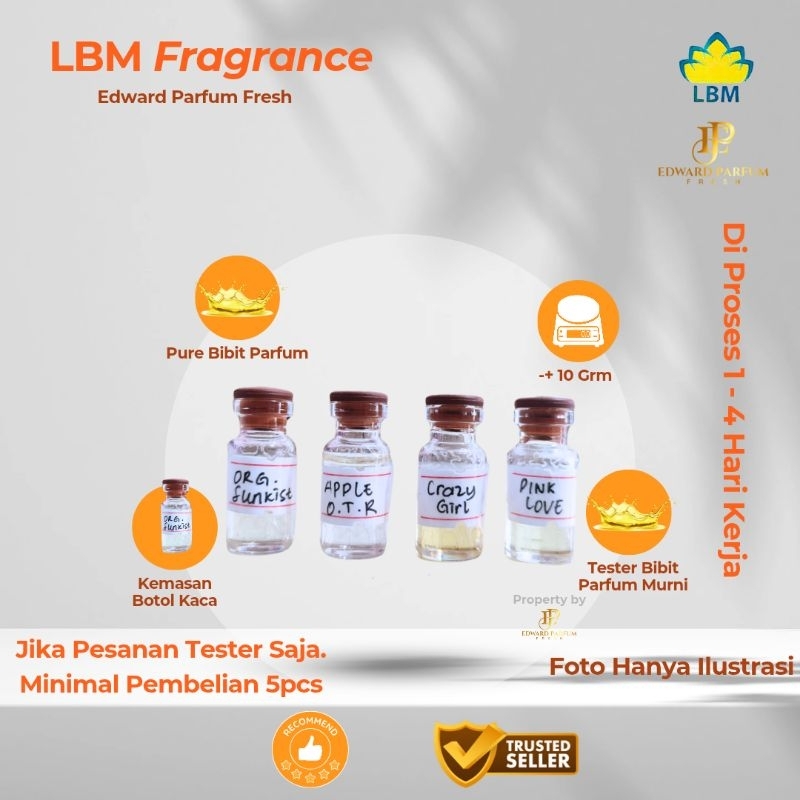 Tester Bibit Parfum LBM | Sample Bibit Parfum LBM Kemasan -+ 3ML
